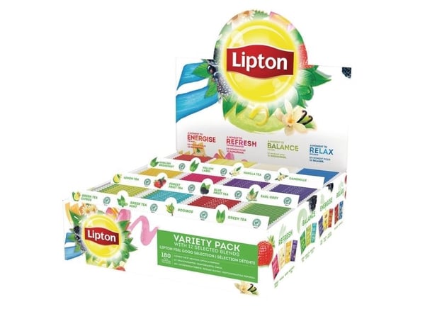 Lipton te-sortiment Variety Pack 12 olika smaker totalt 180 påsar