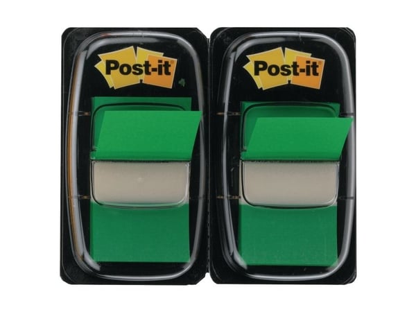Post-it® Index medium flagga, i dubbelförpackning, grönt, 50 ark