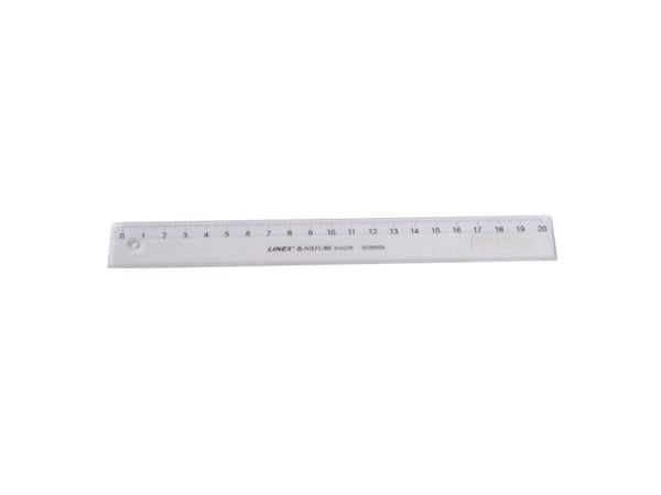 Linex N1020, Pöytäviivain, Maissitärkkelys, Valkoinen, cm, mm, 20 cm, 25 mm