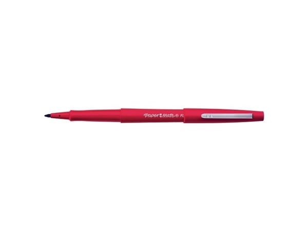 Fiberpen, Paper Mate Flair, medium, 0,7 mm, rød, pakke a 12 stk