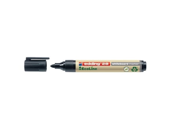 edding EcoLine 28 board - Markering - för kort, whiteboard - svart - pigmentbläck - 1.5-3 mm