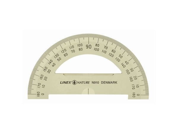 Vinkelmåler Linex, 180 grader, 10 cm, natura