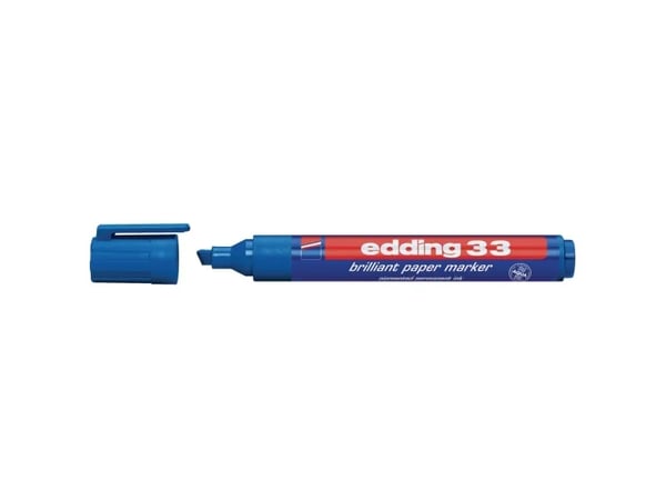 Permanent markerare Edding 33, sned, 5 mm, blå