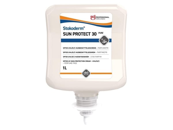 Solcreme Lotion Stokoderm Sun Protect SPF30 Pure 1ltr u Parabener/Farve/Parfume,1 Ltr/fl