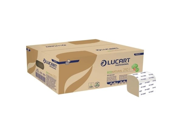 Toiletpapir Econatural i løse ark 2-lag Ecolabel/C2C genbrug 10x21 cm,40 pk x 210 stk/krt