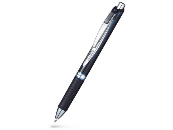 Pentel BLP77-CX, Sisäänvedettävä geelikynä, Sininen, Musta, Sininen, Hopea, 0,7 mm, Väriainepohjainen muste, Laatikko