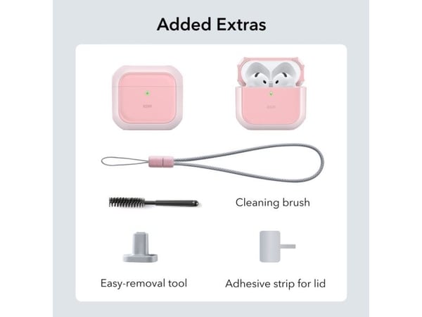 Apple AirPods 4 ESR Orbit Halolock MagSafe kotelo kuulokkeille vaaleanpunainen