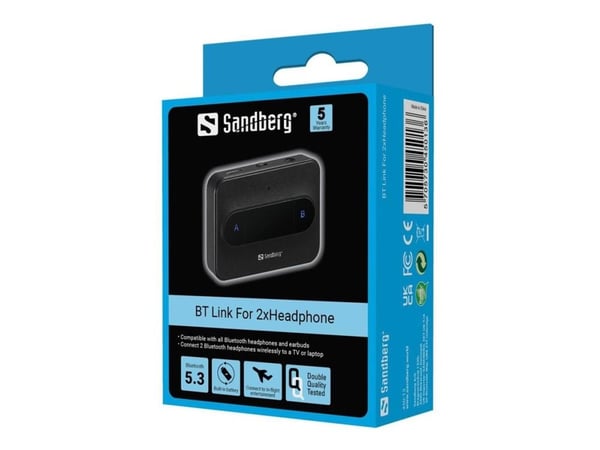 Sandberg 450-13, Bluetooth, 3,5 mm, A2DP, AVRCP, HSP, 10 m, Musta, Akku, USB