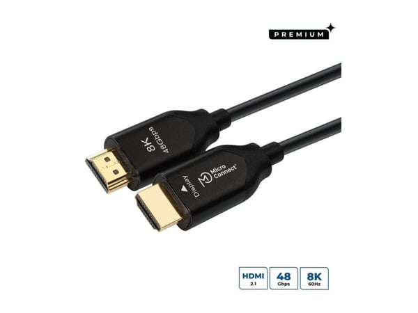 MicroConnect Premium - HDMI-kabel med Ethernet - HDMI hann til HDMI hann - 30 m - hybridkobber / fiberoptikk - svart - aktiv optisk hybridkabel, st...