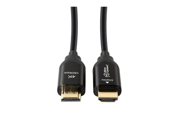 MicroConnect Premium - HDMI-kabel med Ethernet - HDMI hann til HDMI hann - 50 m - hybridkobber / fiberoptikk - svart - aktiv optisk hybridkabel, st...