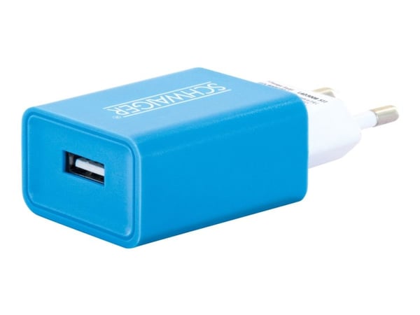 Schwaiger - Strømadapter - 230V USB charger - 10.5 watt - 2.1 A (USB) - blå