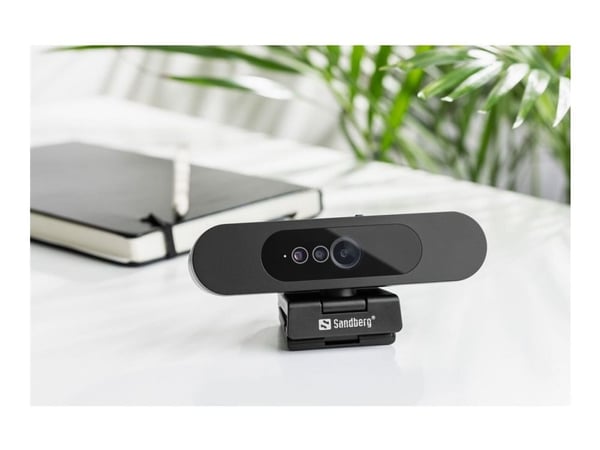 Sandberg Face Scan Webcam, 2 MP, 1920 x 1080 pikseliä, Full HD, 30 fps, 640x480@30fps, 1280x720@30fps, 1920x1080@30fps, 80°