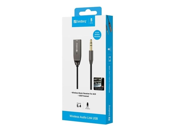 Sandberg Audio Link 450-11 Bluetooth-vastaanotin USB 3,5 mm liitäntä