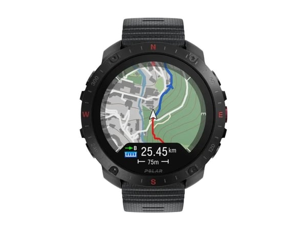 Polar Grit X2 Pro - Rustfritt stål - Ja sportsur med bånd - silikon - display 1.39" - 32 GB - Bluetooth LE - 79 g - nattsvart