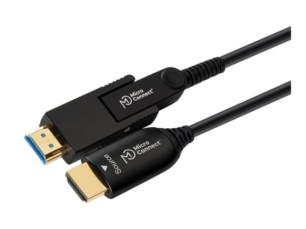 MicroConnect Premium - Sett for HDMI-kabel med Ethernet - 40 m - hybridkobber / fiberoptikk - svart - aktiv optisk hybridkabel, støtte for Dolby DT...
