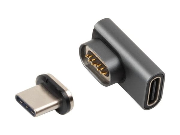 MicroConnect - USB-C-utvider - USB-C (hann) vinklet, magnetisk til USB-C (hunn)