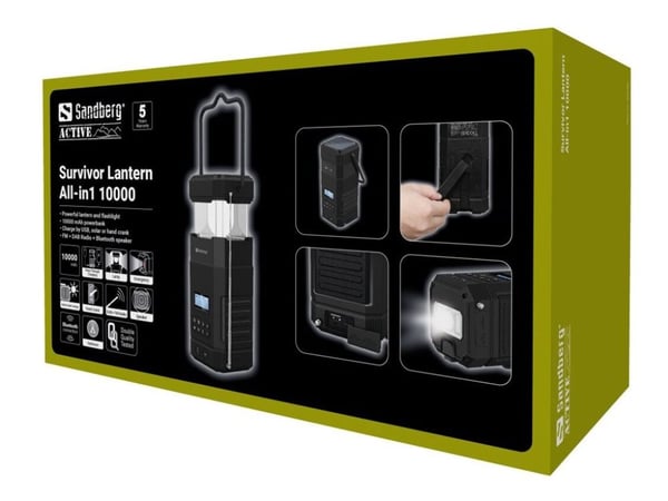 Sandberg Survivor Lantern - Power bank - 10000 mAh - 37 Wh - 2 A (USB)