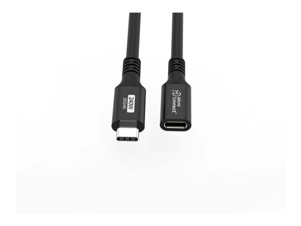 MicroConnect Premium - USB-förlängningskabel - USB-C (hona) till USB-C (hane) - USB 3.2 Gen 2x2 - 20 V - 5 A - 1 m - USB-strömförsörjning (100W), 4...