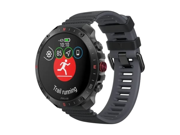 Polar Grit X2 Pro - Rustfritt stål - Ja sportsur med bånd - silikon - display 1.39" - 32 GB - Bluetooth LE - 79 g - nattsvart