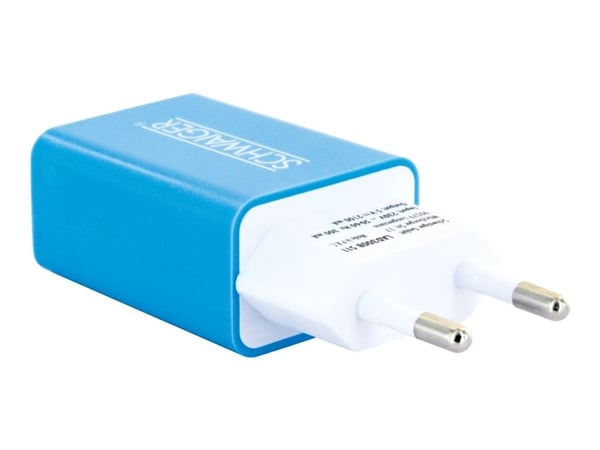 Schwaiger - Strømadapter - 230V USB charger - 10.5 watt - 2.1 A (USB) - blå