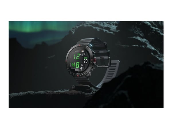 Polar Grit X2 Pro - Rustfritt stål - Ja sportsur med bånd - silikon - display 1.39" - 32 GB - Bluetooth LE - 79 g - nattsvart