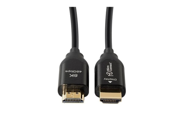 MicroConnect Premium - HDMI-kabel med Ethernet - HDMI hann til HDMI hann - 30 m - hybridkobber / fiberoptikk - svart - aktiv optisk hybridkabel, st...