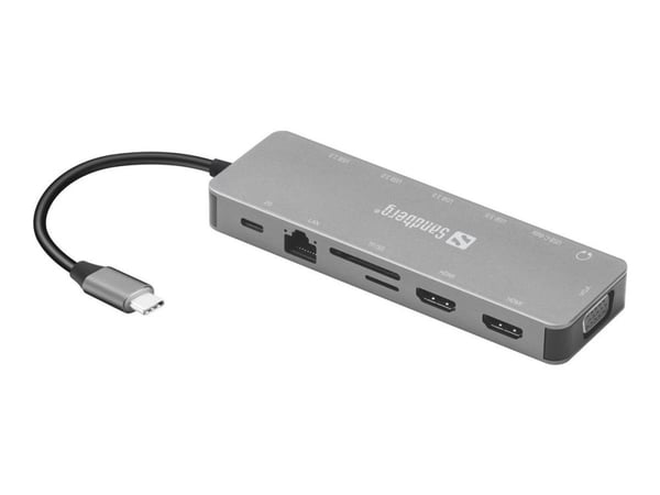 Sandberg 13-i-1 - Dockingstasjon - USB-C - HDMI, VGA - 100Mb LAN
