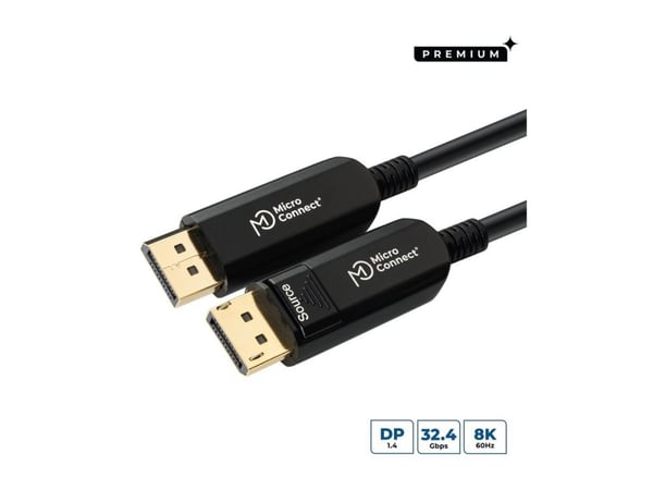 MicroConnect Premium - DisplayPort-kabel - DisplayPort (hann) låst til DisplayPort (hann) låst - DisplayPort 1.4 - 15 m - 8 K 60 Hz (7680 x 4320) s...