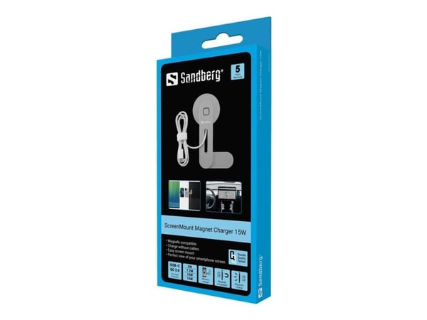 Sandberg 441-53, Auto, Sisätila, USB, Langaton lataaminen, 0 m, Harmaa