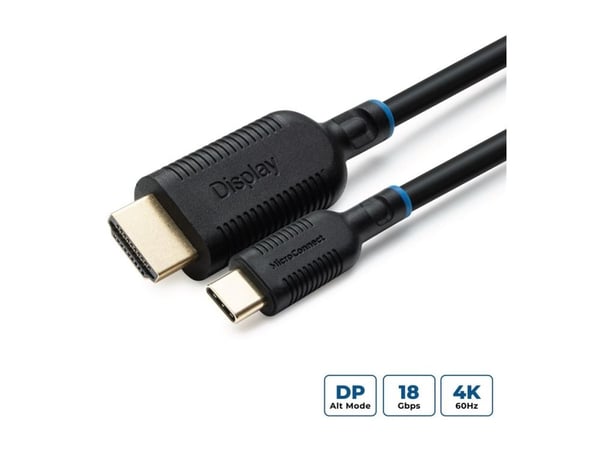 MicroConnect - Adapterkabel - USB-C hann til HDMI hann - 50 cm - svart