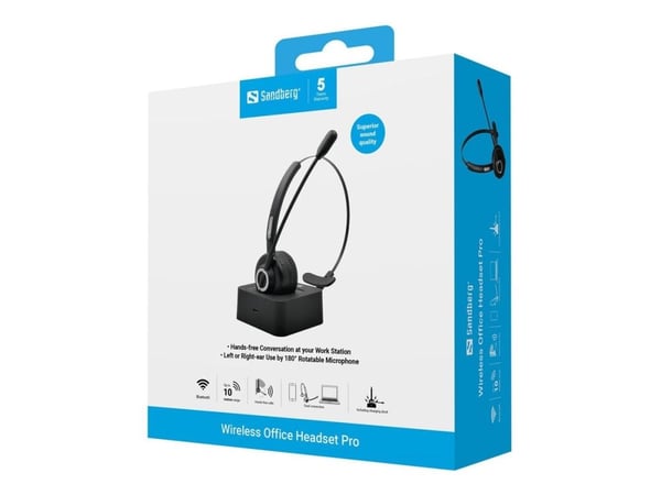 Sandberg Bluetooth Office Headset Pro - Hodesett - Bluetooth - trådløs