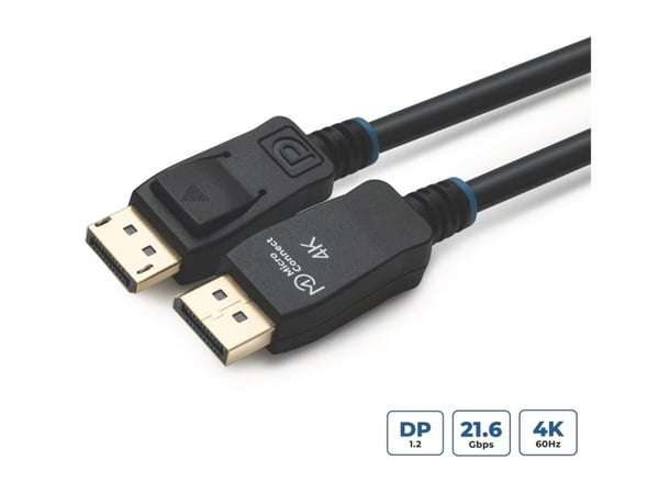 MicroConnect - DisplayPort-kabel - DisplayPort (hane) spärrad till DisplayPort (hane) spärrad - DisplayPort 1.2 - 50 cm - 4K60 Hz (4096 x 2160) stö...