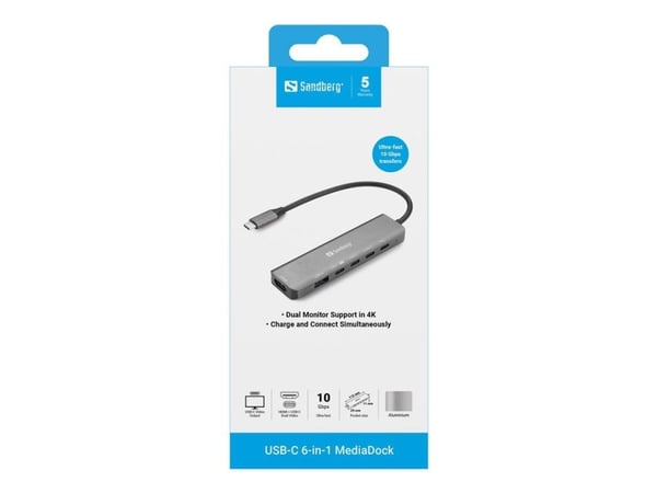 Sandberg USB-C 6-in-1 MediaDock