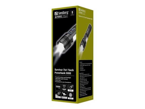 Sandberg Active - Ficklampa - LED - 3-läge
