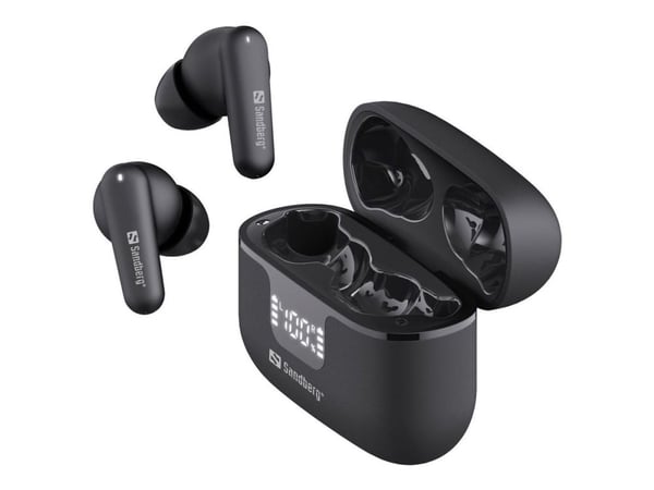 Sandberg - True wireless-hörlurar med mikrofon - inuti örat - Bluetooth - aktiv brusradering
