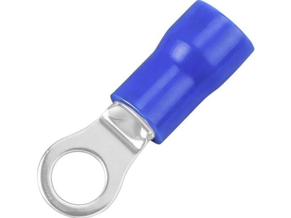 TRU COMPONENTS 746542 Rengasmainen kaapelinsokka Poikkileikkaus (max.)=2,50 mm² Reiän halkaisija =4,2 mm Osittain eristetty Sininen 100 kpl