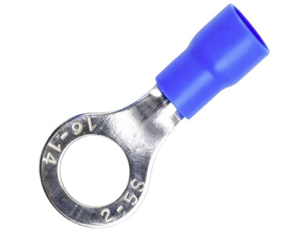 TRU COMPONENTS 1572136 Rengasmainen kaapelinsokka Poikkileikkaus (max.)=2,50 mm² Reiän halkaisija =5,2 mm Osittain eristetty Sininen 100 kpl
