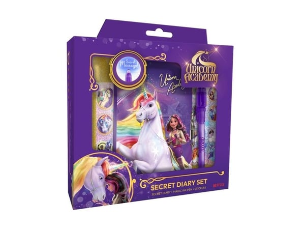 UNICORN ACADEMY Magic Diary - dagbok med magisk blekkpenn, gaveeske