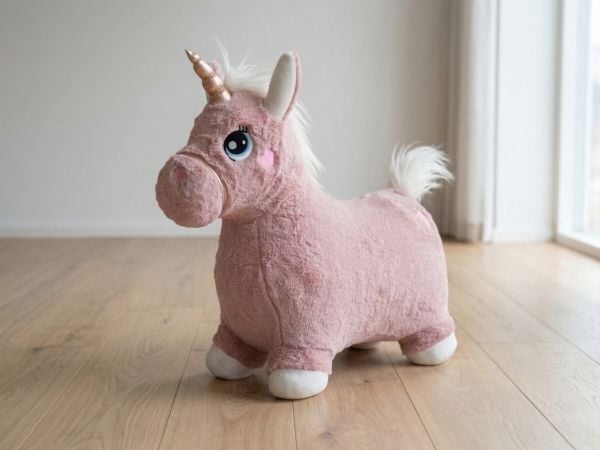 KREA Hop And Bounce Plush Unicorn, Rose Col.