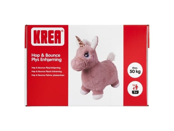 KREA Hop And Bounce Plush Unicorn, Rose Col.