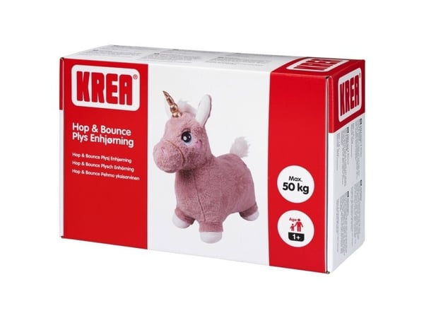 KREA Hop And Bounce Plush Unicorn, Rose Col.