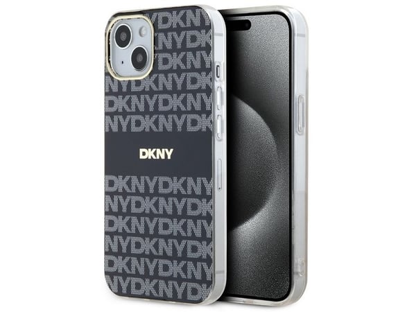 Apple iPhone 13 / 14 / 15 DKNY dėklas IML Mono & Stripe MagSafe (DKHMP14SHRHSEK) juodos spalvos