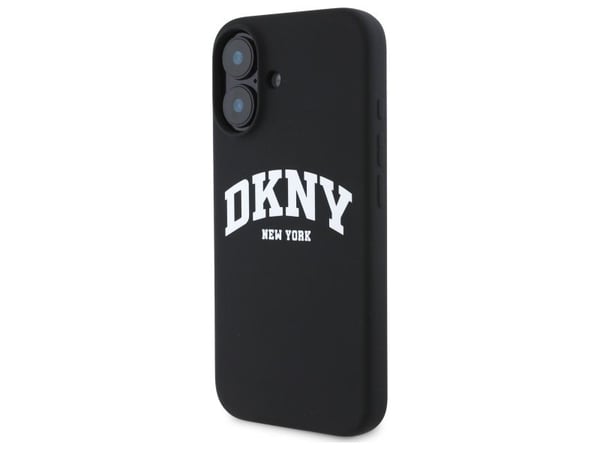 DKNY DKHMP16SSNYACH iPhone 16 6.1" black hardcase Silicone White Printed Logo MagSafe
