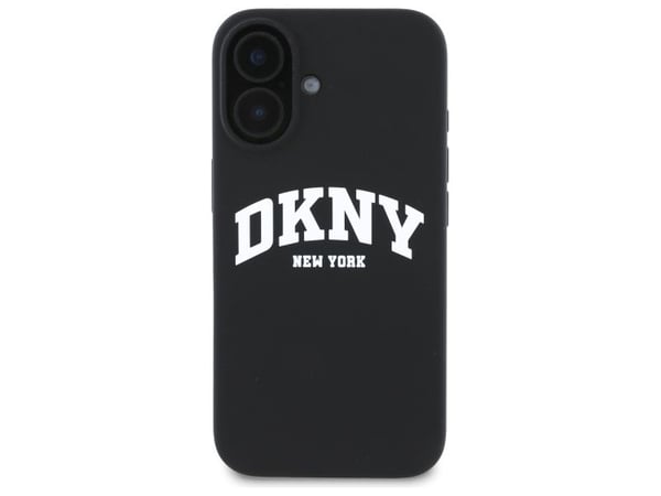 DKNY DKHMP16SSNYACH iPhone 16 6.1" black hardcase Silicone White Printed Logo MagSafe