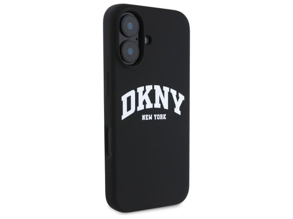 DKNY DKHMP16SSNYACH iPhone 16 6.1" black hardcase Silicone White Printed Logo MagSafe