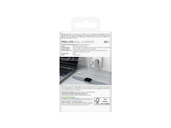 PURO PUTCUSBAC45WDYKCCWHI, Indendørs, Vekselstrøm, 1,2 m, Hvid