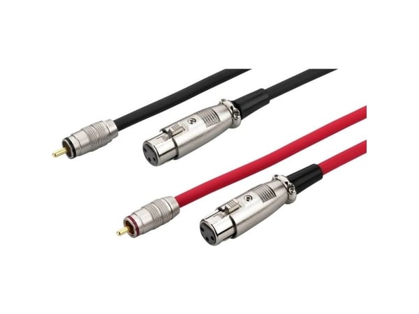 Monacor MCA-158J, XLR (3-pin), Hankjønn, RCA, Hunkjønn, 1,5 m, Svart, Rød