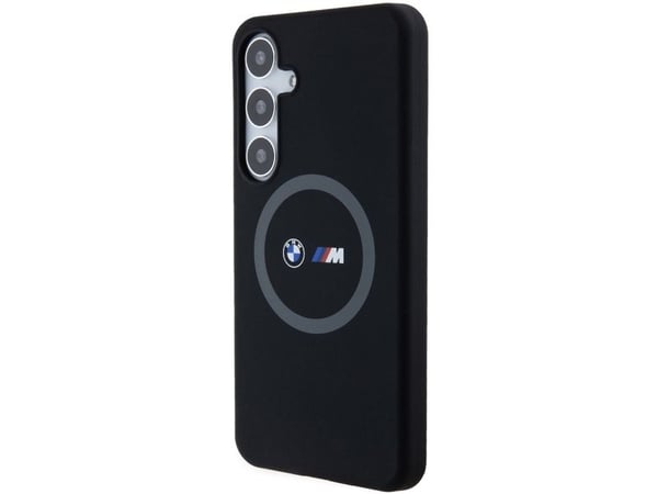 BMW M MagSafe-fodral med silikonring och tryck för Samsung Galaxy S24+ - svart