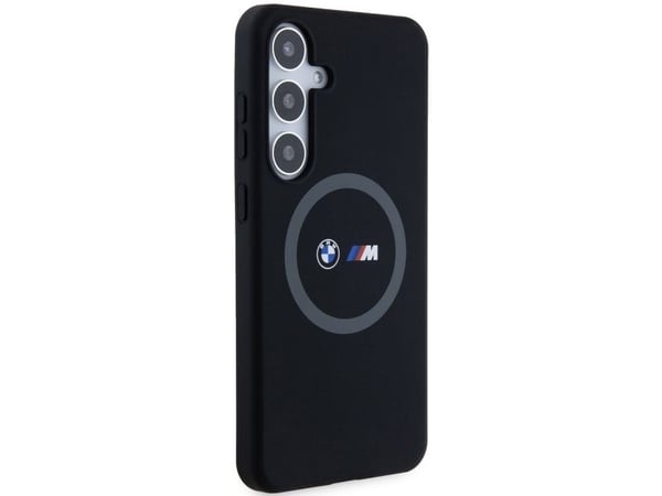 BMW M MagSafe-fodral med silikonring och tryck för Samsung Galaxy S24+ - svart