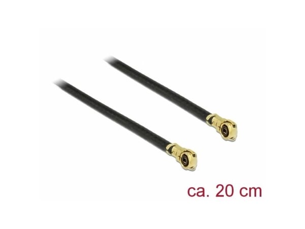 Delock - Antennekabel - MHF4/HSC plugg vinklet til MHF4/HSC plugg vinklet - 20 cm - koaksial - svart